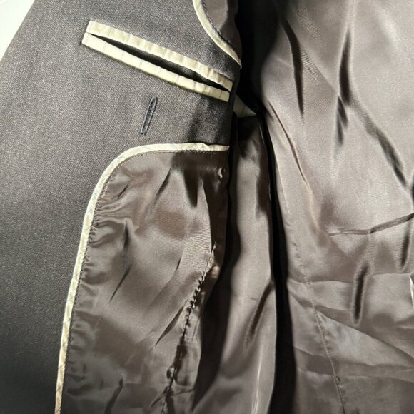 Eddie Bauer Blazer Jacket Size 6 Dark Brown Gray Button Back Detail - Picture 7 of 13